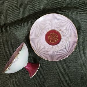 Vintage Iridescent pink teacup & saucer